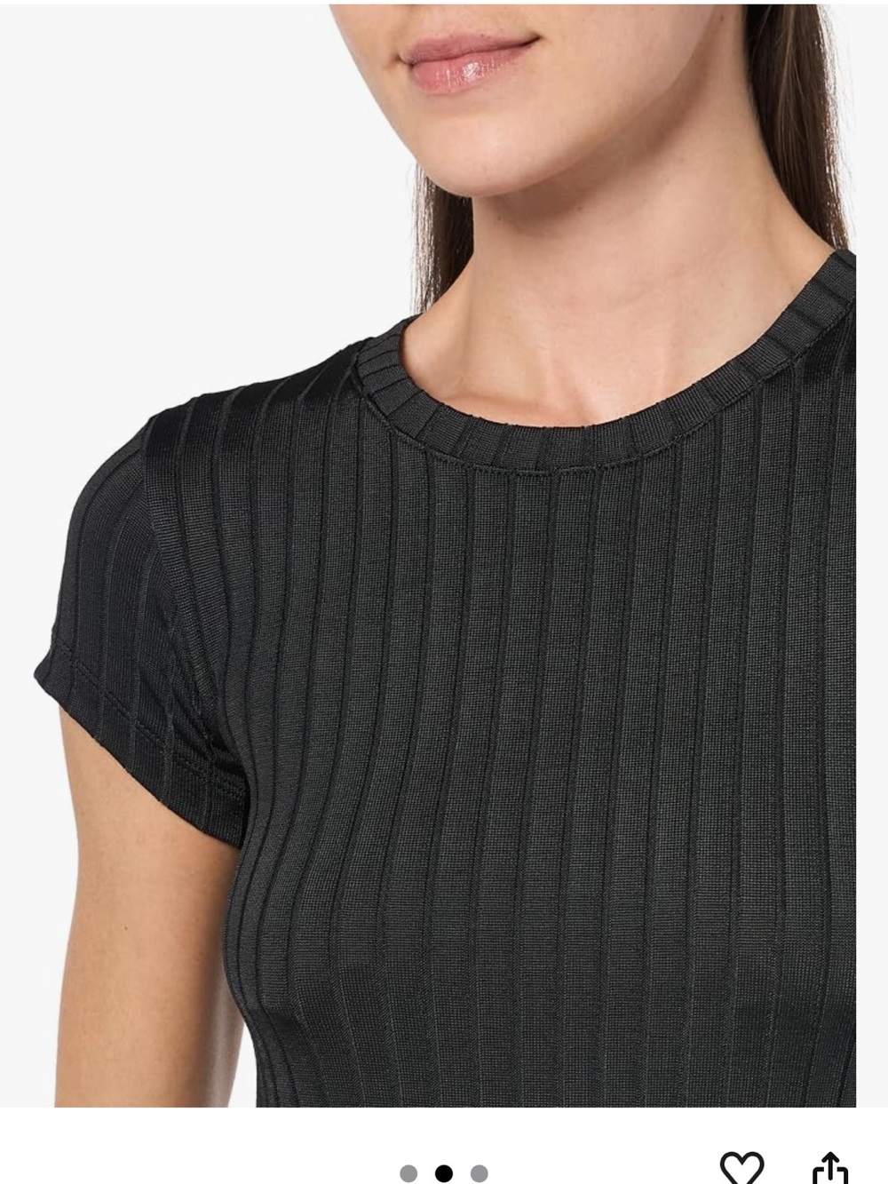 Club Monaco - Black Ribbed Short Sleeve Tee